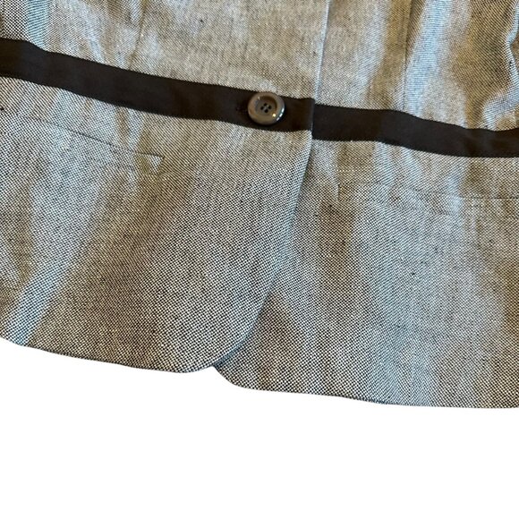 MaxMara Short Sleeve Grey Blazer Jacket Top Belt Linen Cotton Size 6 Womens NWOT - Picture 6 of 13